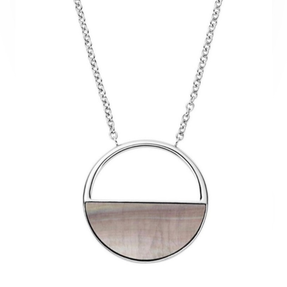 SKAGEN Agnethe silver-tone stainless steel + mother of pearl necklace